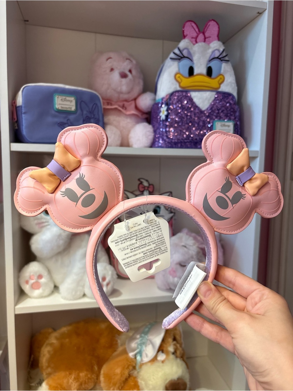 2026 Disney Parks Pink Minnie Mouse Jack-o'-Lantern Ear Headband 🩷 BNWT